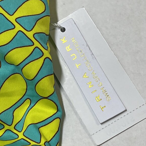 Trina‎ Turk Swimsuit Womens 12 Colorful Tropical Trellis Plunge One Piece Resort - Picture 8 of 10